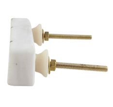 White Square Stone Gold Cross Handles