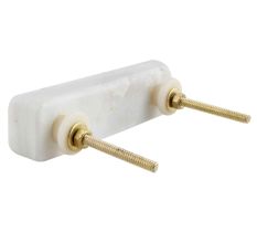 White Square Stone Gold Cross Handles
