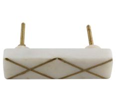 White Stone Square Gold Cross Handles