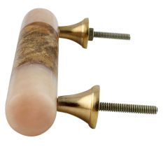 Baby Pink Resin And Wood Round Handles (6 Inch)