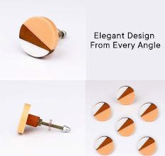 Round Wooden And Resin Cabinet Knob