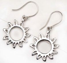 Sunflower Filigree 92.5 Sterling Silver Earrings For Girls
