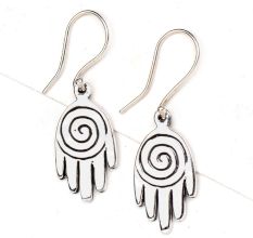 92.5 Sterling silver Earrings Small Spiral design Hand Charm Earrings