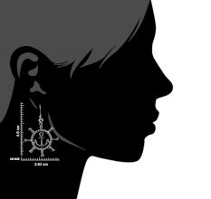 92.5 Sterling Silver Anchor With Ship Wheel Earrings