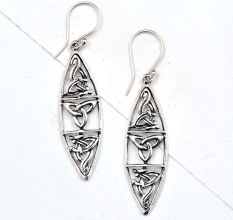 Oval Celtic Knots 92.5 Sterling silver Filigree Earrings