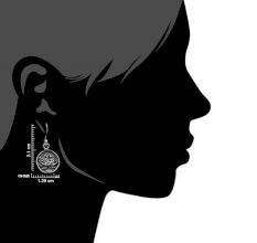 Oxidized Sun Flower Engraved 92.5 Sterling Silver Earrings