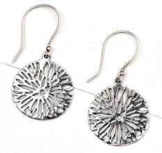 Floral Burst 92.5 Sterling Silver Earrings Daily Wear For Girls