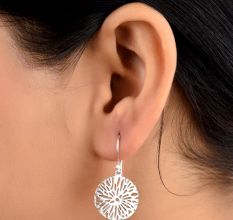 Floral Burst 92.5 Sterling Silver Earrings Daily Wear For Girls