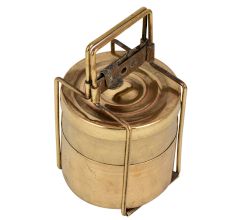 Traditional Double Container Brass Tiffin Box