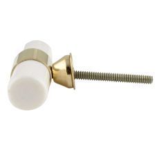 White Resin And Brass Tube Cabinet Knob