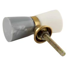 White And Grey Resin Drum Cabinet Knob