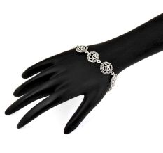 Om Coin Charm 92.5 Sterling Silver Bracelet For women