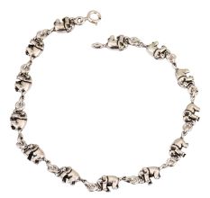 92.5 Sterling Silver Bracelet With silver Elephant Charms