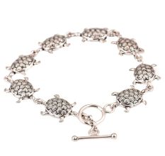 Contemporary Tortoise Charms 92.5 Sterling Silver Bracelets