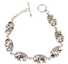 Elephant Charms 92.5 Sterling Silver Bracelet For Women