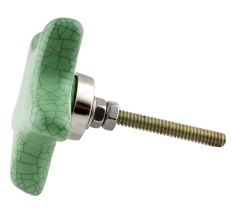 Green Star Crackle Ceramic Knob