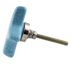 Turquoise Star Crackle Ceramic Knob