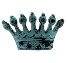 Antique Sea Green Crown Iron Cabinet Knob