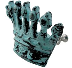 Antique Sea Green Crown Iron Cabinet Knob