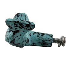 Antique Sea Green Small Bird Iron Cabinet Knob