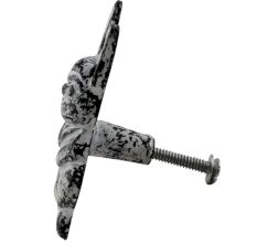 Antique White Rabbit Iron Dresser Knob