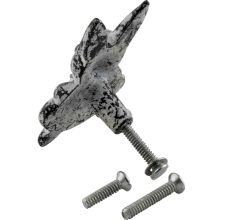 Antique White Rabbit Iron Dresser Knob