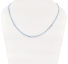 Single Strand Blue Chalcedony Stone Jewelry For Women