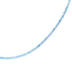 Single Strand Blue Chalcedony Stone Jewelry For Women