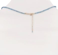 Single Strand Blue Chalcedony Stone Jewelry For Women