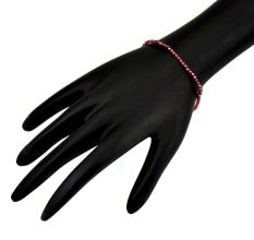 Natural Faceted Garnet Bead Bracelets For Women