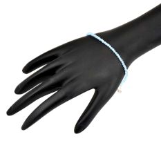 Blue Chalcedony Beaded Bracelet With Extension Chain