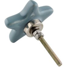 Solid Grey Star Ceramic Cabinet Knob