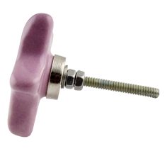 Solid Lavender Star Ceramic Cabinet Knob