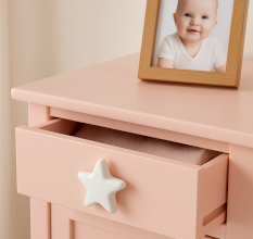 Solid White Star Ceramic Cabinet Knob