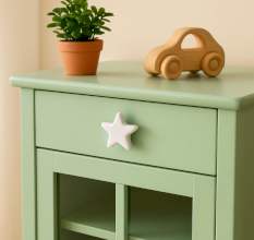 Solid White Star Ceramic Cabinet Knob