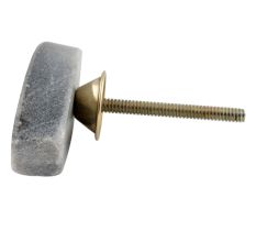 Oval Grey Stone with Brass Plates Knobs
