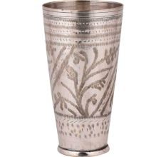 Intricately Carved Brass Lassi Glass Cup For Gifting