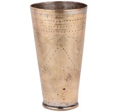 Golden Brass Lassi Glass Cup With Faded Dotted Design
