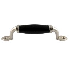 Black Small Ceramic Silver Door Handles