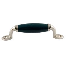 Forest Green Small Ceramic Silver Door Handles