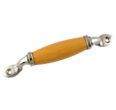Mustard Small Ceramic Silver Door Handles