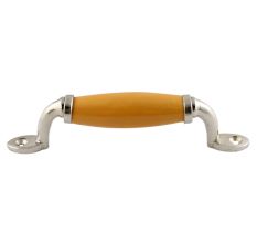 Mustard Small Ceramic Silver Door Handles