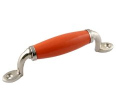 Orange Small Ceramic Silver Door Handles