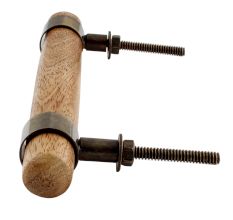 Natural T Bar Wood Brass Handles (6 Inch)