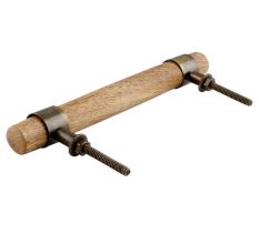 Natural T Bar Wood Brass Handles (6 Inch)
