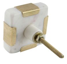 white square Stone Brass Cabinet Knobs