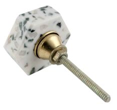Terrazzo Marble Hexagon Cabinet Knobs