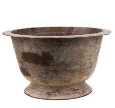 Brass Flower Pot with Circular Base Stand