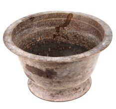 Brass Flower Pot with Circular Base Stand
