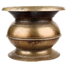 Traditional Brass Water pot With A wide Mouth and Robust centre